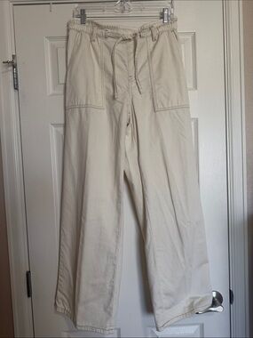 Time and Tru Off-White Drawstring Wide Leg Pants